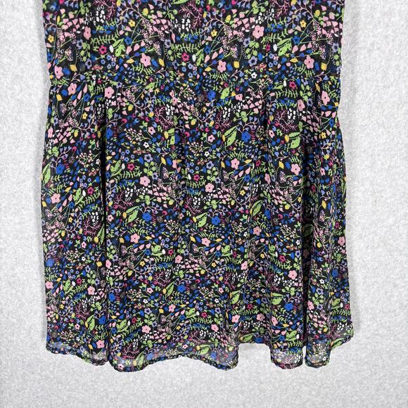 H&M Dress 6 Mini Floral Sheer Babydoll Coquette Skater Feminine Festival Cottage - Picture 3 of 10